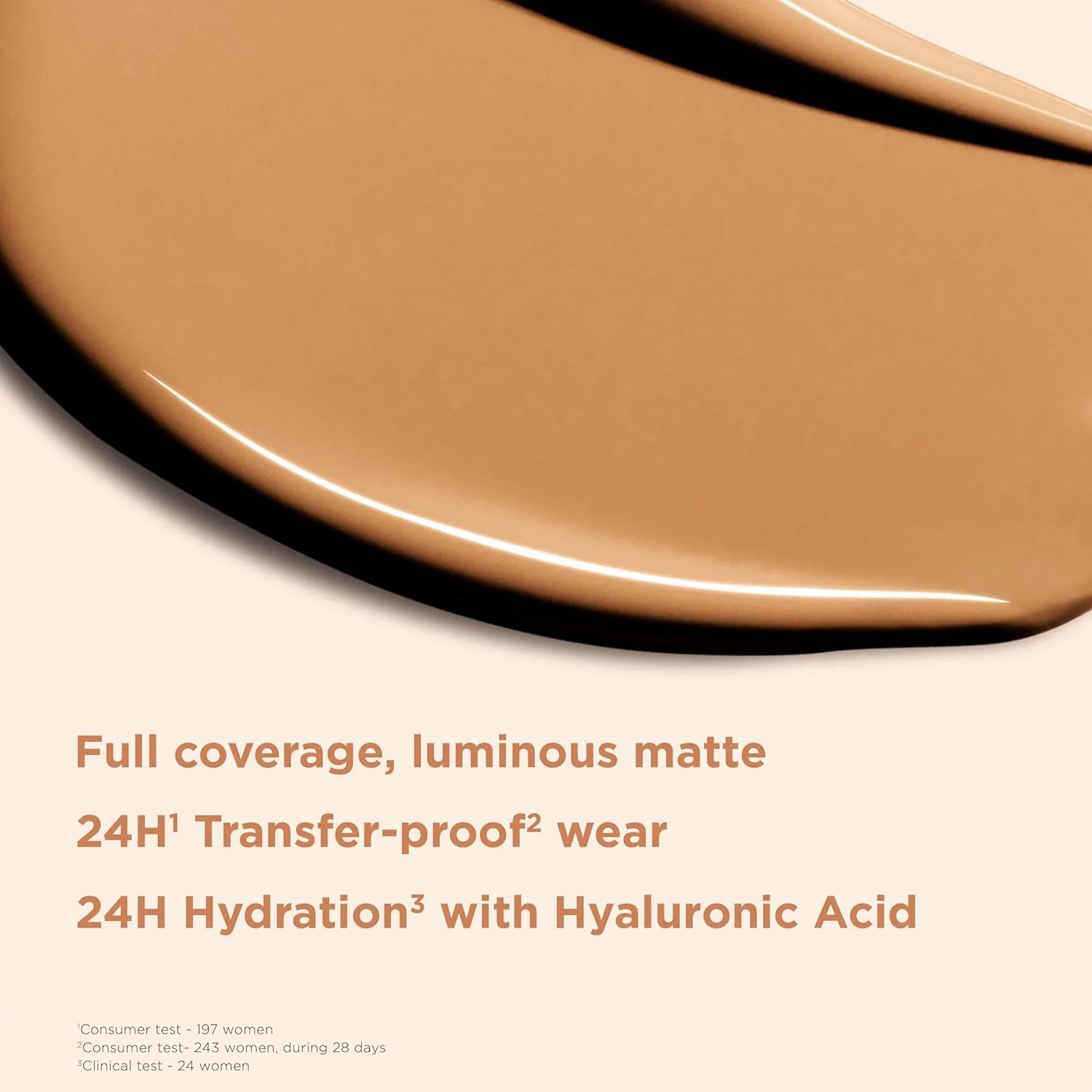 Clarins Skin Illusion Longwear Full Coverage Foundation, матовое сияние, 24 часа стойкости и увлажнения, естественный вид, устойчивость к переносу, поту и смазыванию, с гиалуроновой кислотой, 30 мл, 114N Medium- deep brown with neutral undertone... — фото 3