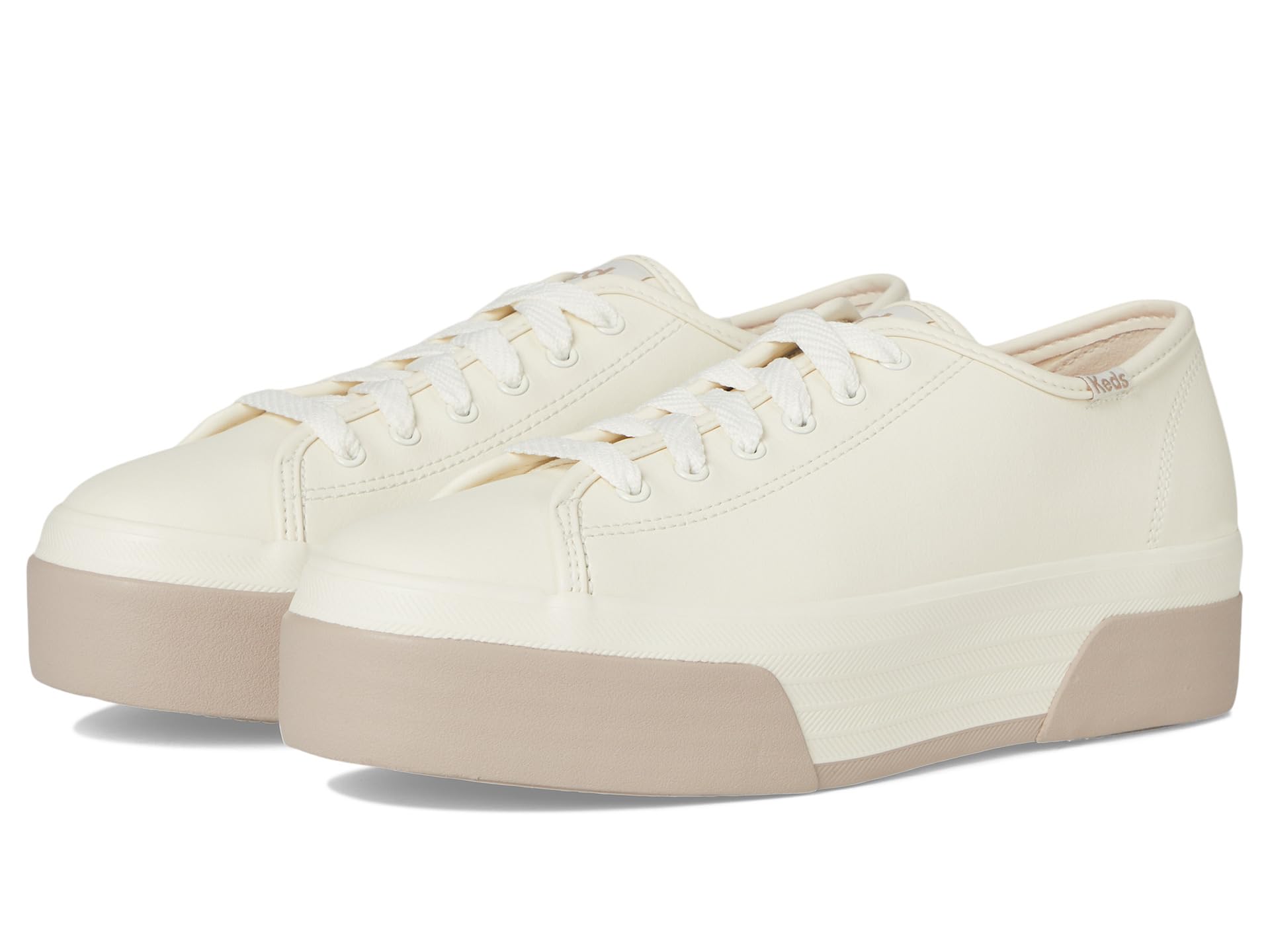 Кроссовки Keds Triple Up Leather, Off-White/Taupe Bumper Foxing StripeSee Less