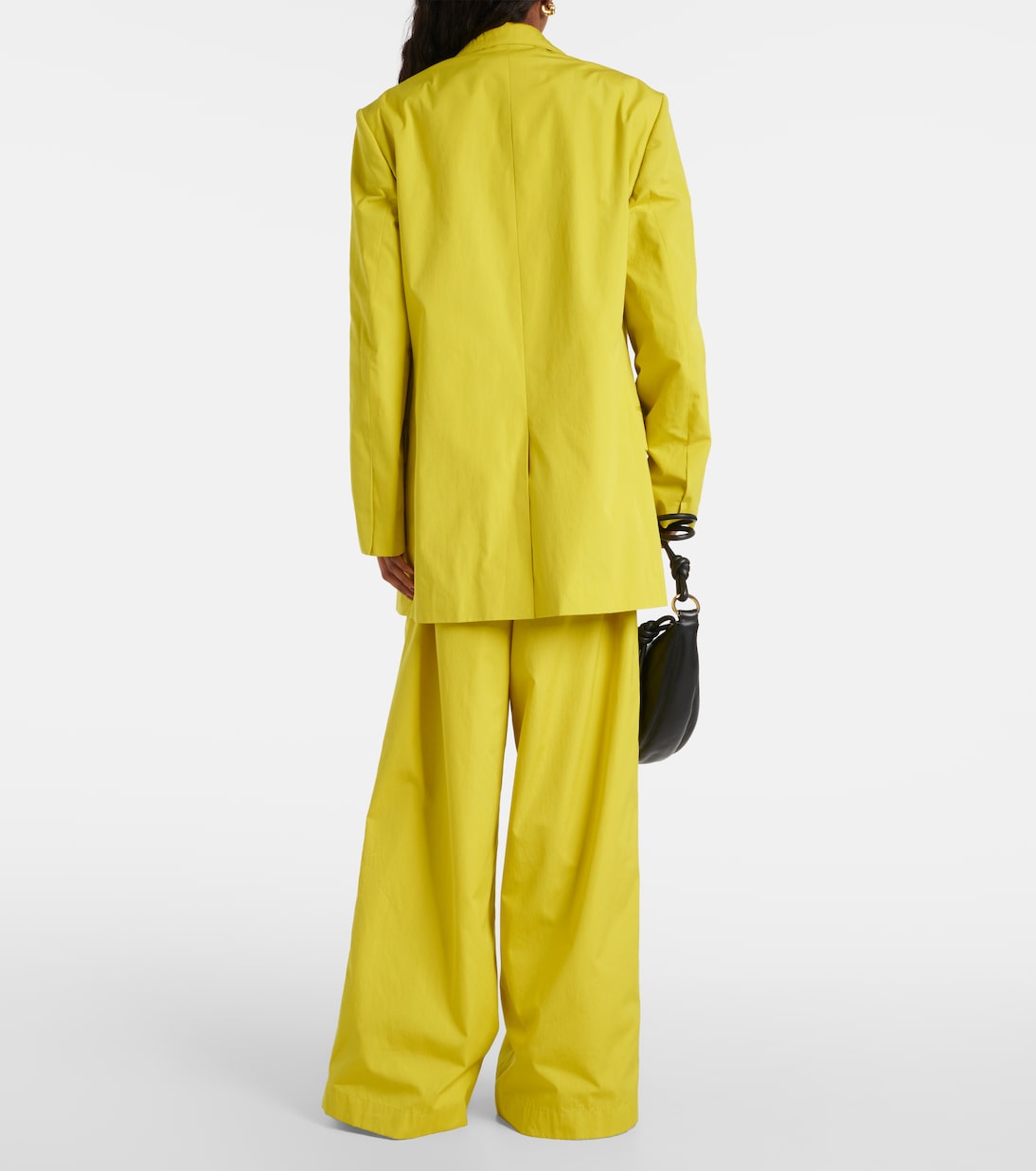 Блейзер свободного кроя из хлопкового поплина Dries Van Noten, Lime — фото 3