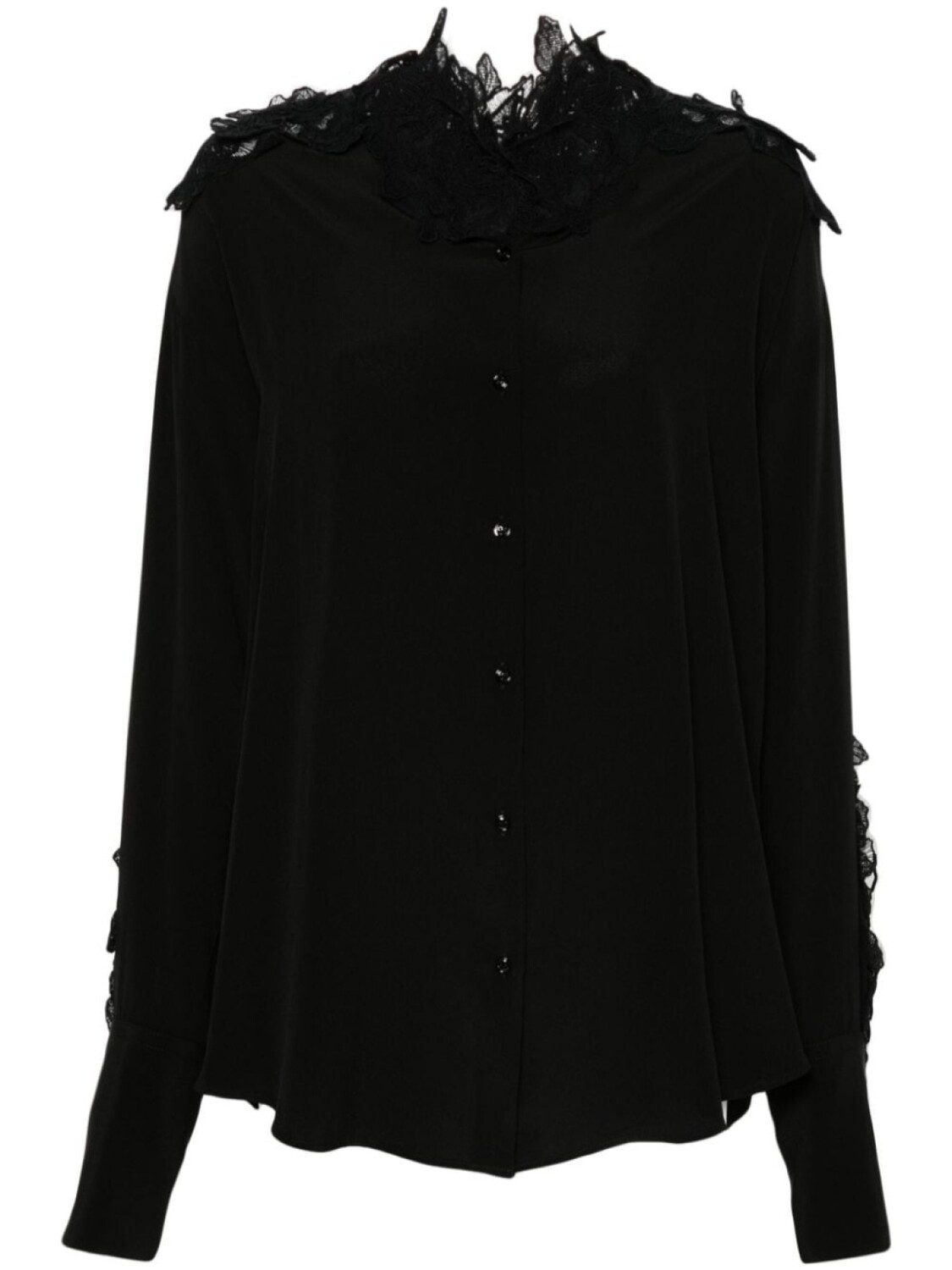 

Ermanno Scervino шелковая рубашка с кружевом, черный