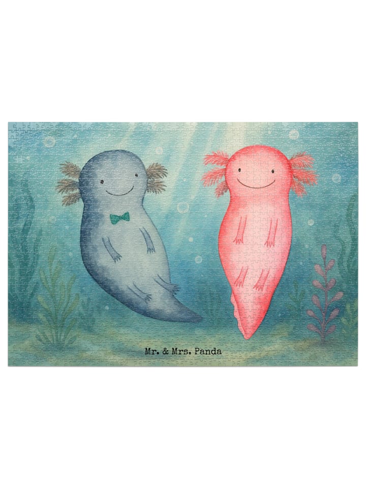 

Mr. & Mrs. Panda Дизайн головоломки «Аксолотль: Любовь» без слов, выполненный белым цветом