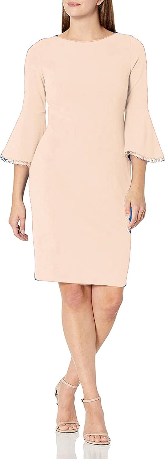 

Женское платье-футляр Calvin Klein с круглой отделкой и манжетами-колокольчиками Cd8c16hm, Blossom