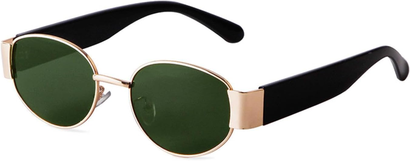 

Коричневые овальные солнцезащитные очки для женщин и мужчин в стиле ретро, ​​маленькая металлическая оправа, модные очки в стиле стимпанк, защита от УФ-излучения UV400 WNCKSQ, C3