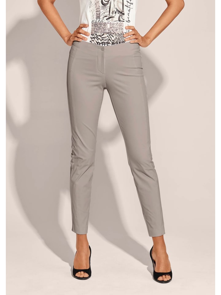 

MADELEINE Узкие эластичные брюки в клетку цвета капучино