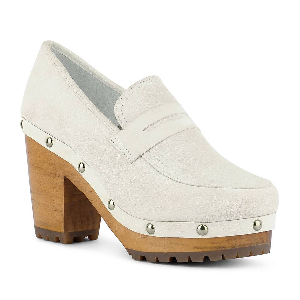Женские замшевые сабо на каблуке Rag & Co Osage, белый