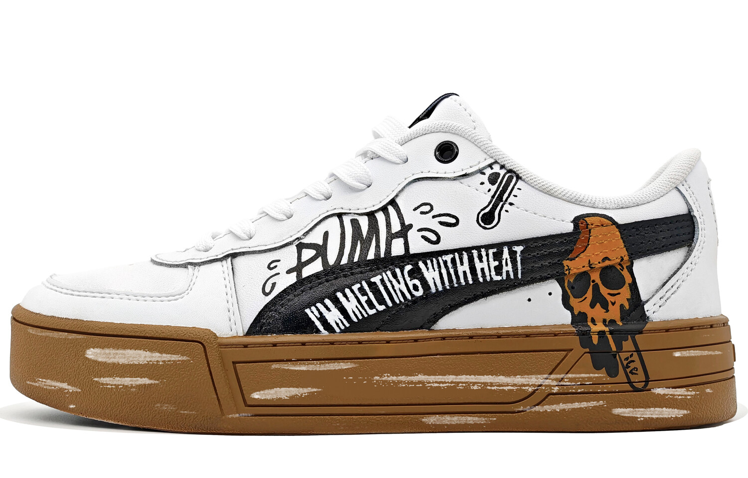 

Кроссовки Puma Skye Skateboarding Shoes Women's Low-top White/orange-red, черный