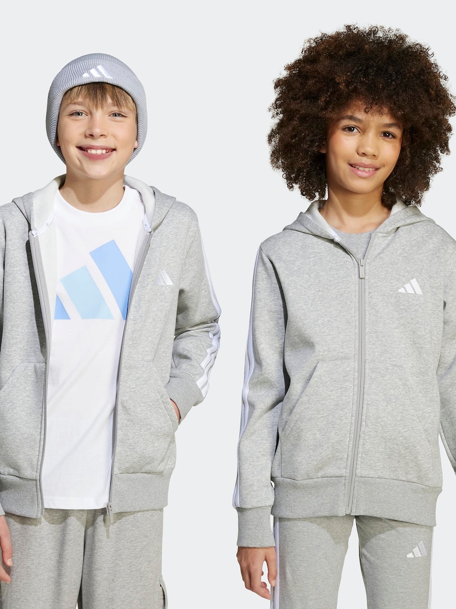 Спортивная толстовка с капюшоном на молнии ADIDAS SPORTSWEAR, Mottled Grey — фото 3