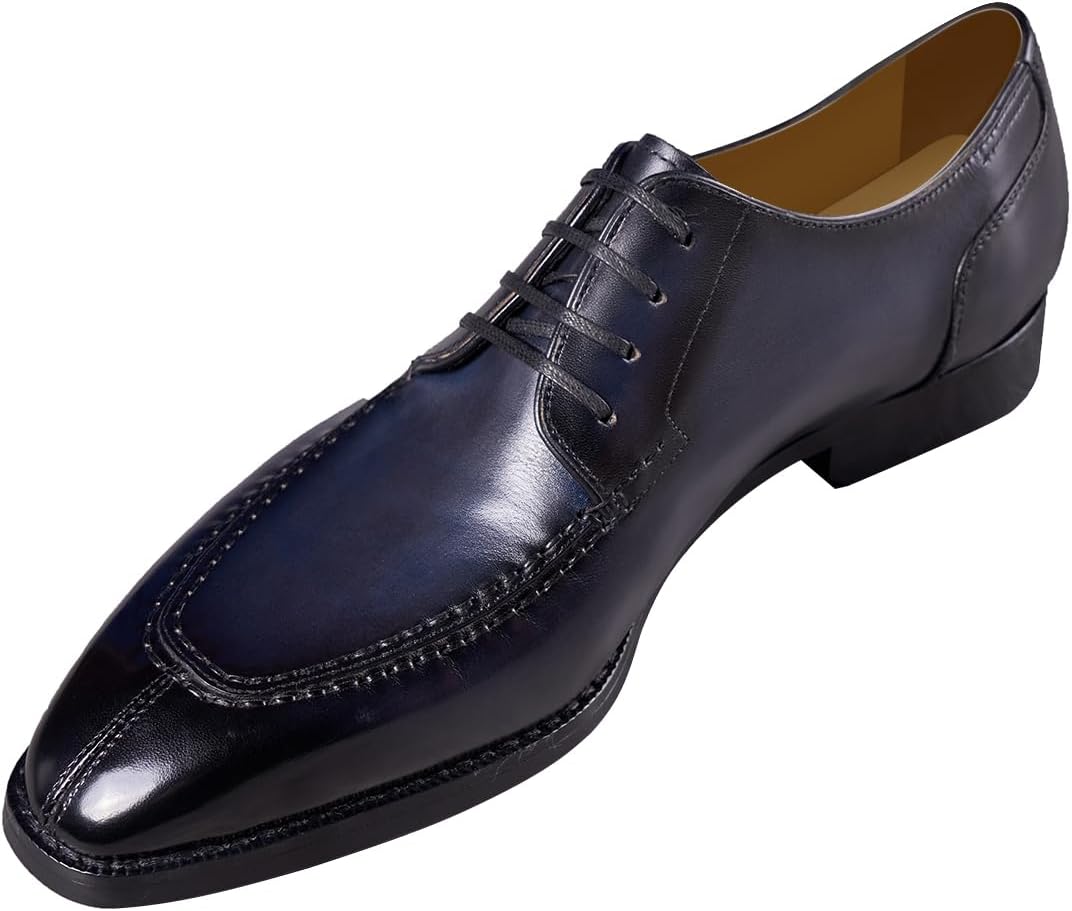 

Мужские оксфорды Santimon из кожи, формальная обувь с дерби, модные повседневные и свадебные туфли для делового и вечернего образа, синий