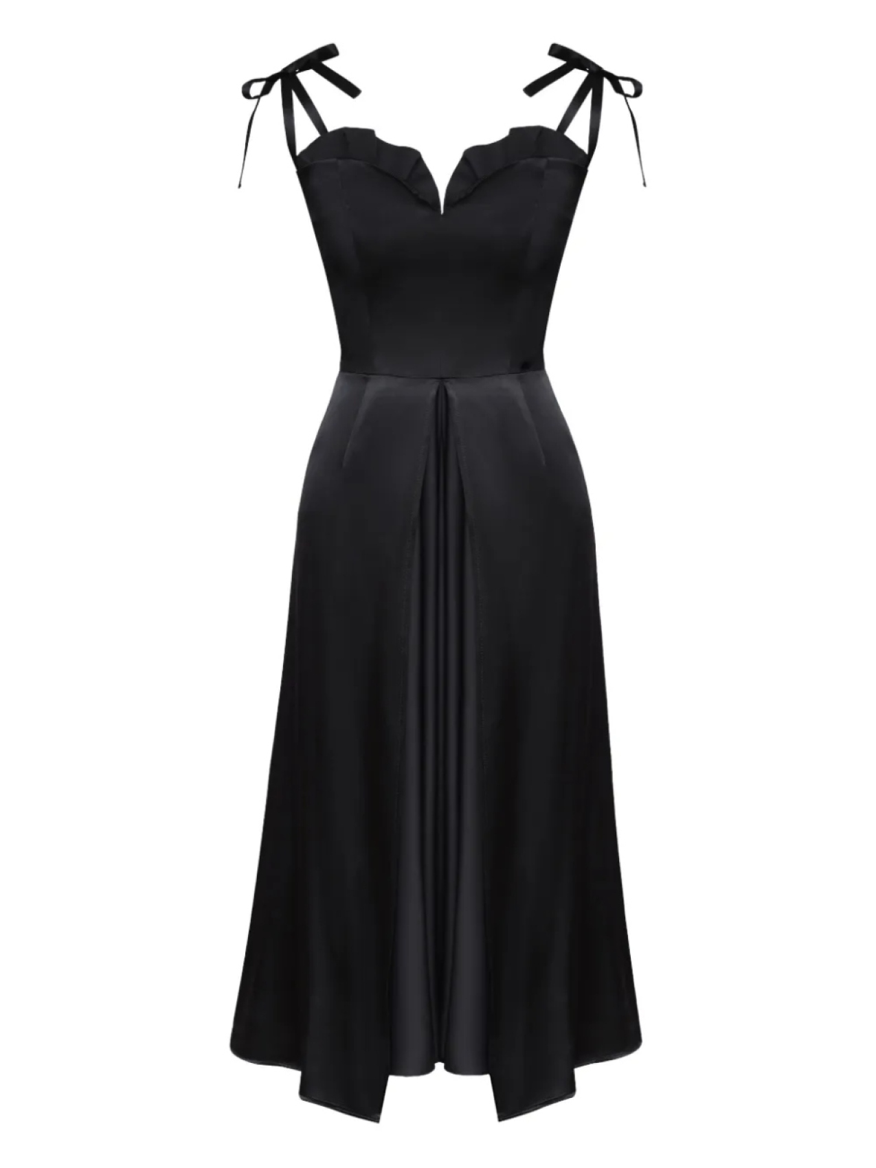 

POST MERIDIEM платье миди Flowy Slit, черный