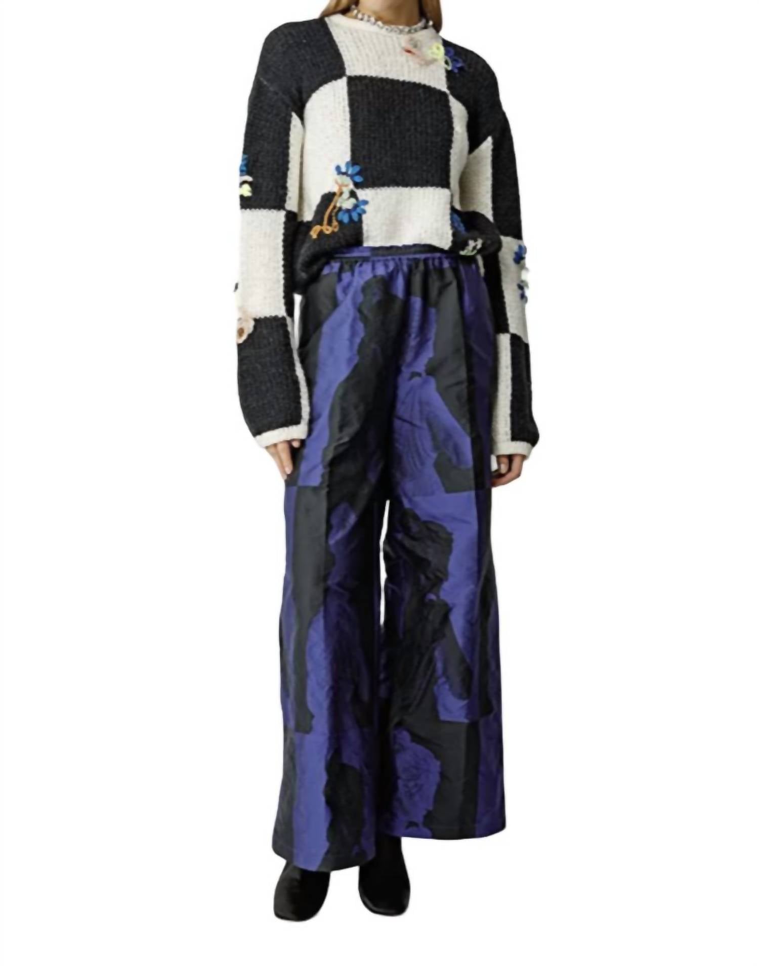

Брюки Musa Jacquard Elasticed Blue forte forte, синий