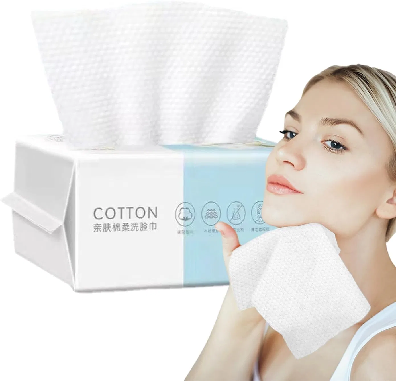 Средство для снятия макияжа — Салфетки для лица Dry Wipe Large Super Soft, без бренда, , ×20 см, 180 г