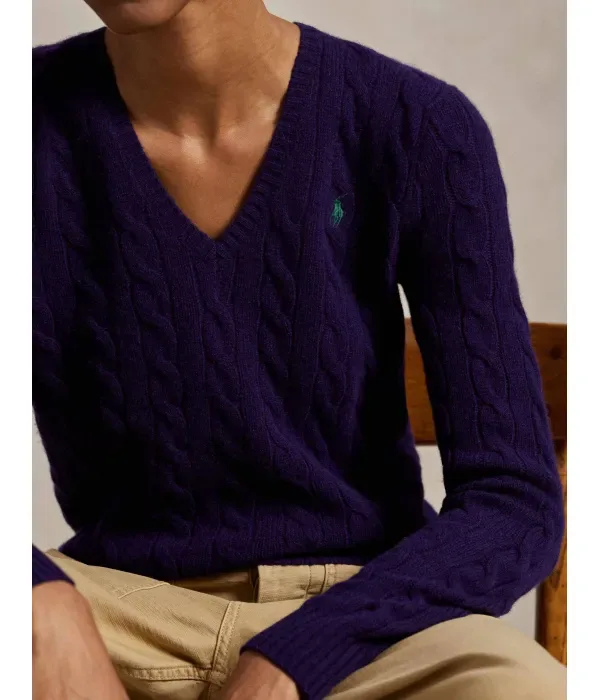 Шерстяной свитер Кимберли slim fit Polo Ralph Lauren, фиолетовый — фото 4