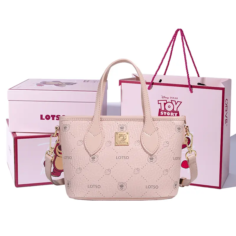 

Disney Сумка через плечо из ткани серии Strawberry Bear, Berry Pink[Lotso Box+Shopping Bag+Box]