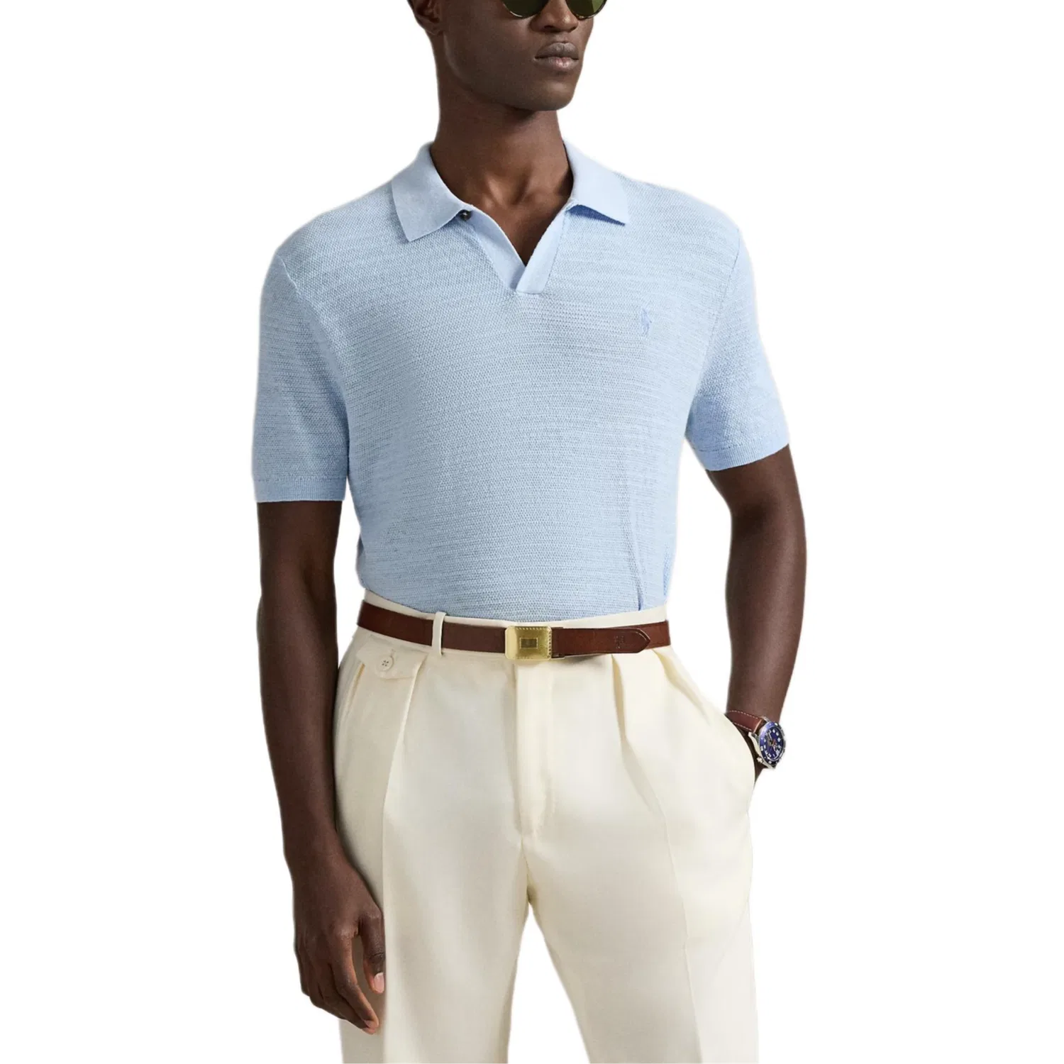 Поло с вышивкой Pony Polo Ralph Lauren, Light Blue — фото 4