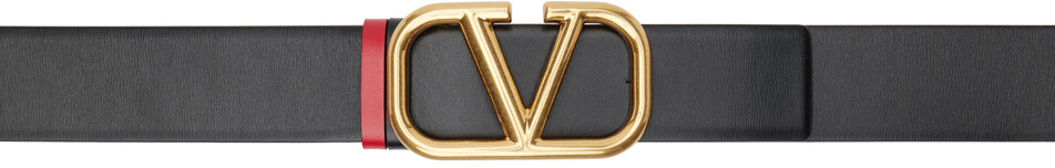

Двусторонний черный и красный ремень с логотипом Valentino Garavani