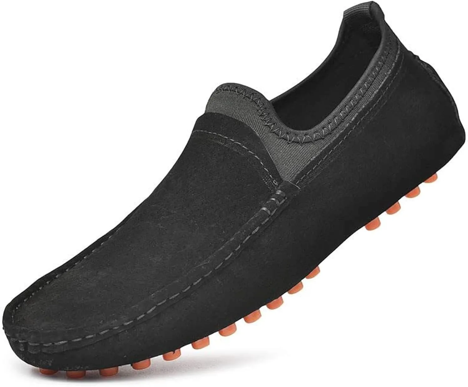 Мужские замшевые пенни-лоферы на шнуровке с поддержкой свода стопы, повседневные туфли для вождения и прогулок на улице Generic, черный