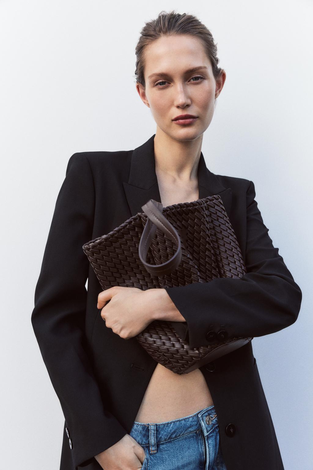 

Плетеная сумка-ведро ZARA, цвет Chocolate, Коричневый, Плетеная сумка-ведро ZARA, цвет Chocolate