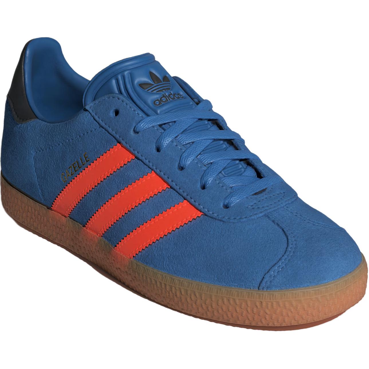 Детские низкие кроссовки для скейтбординга GAZELLE Adidas Originals, синий/черный/оранжевый — фото 3