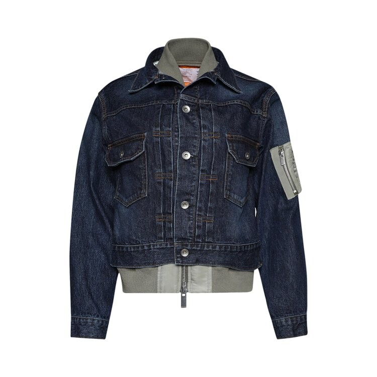 

Куртка Sacai Denim Blouson, цвет Blue/Light Khaki