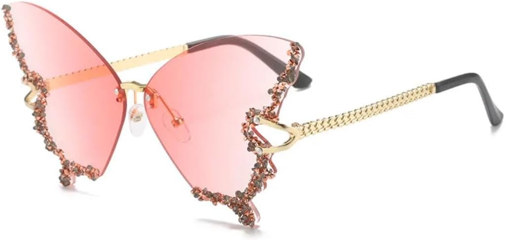 

Роскошные солнцезащитные очки для вечеринок для женщин, модель «бабочка», украшенные бриллиантами и стразами, с яркими, насыщенными оттенками, для путешествий TVTBBVV, Pink