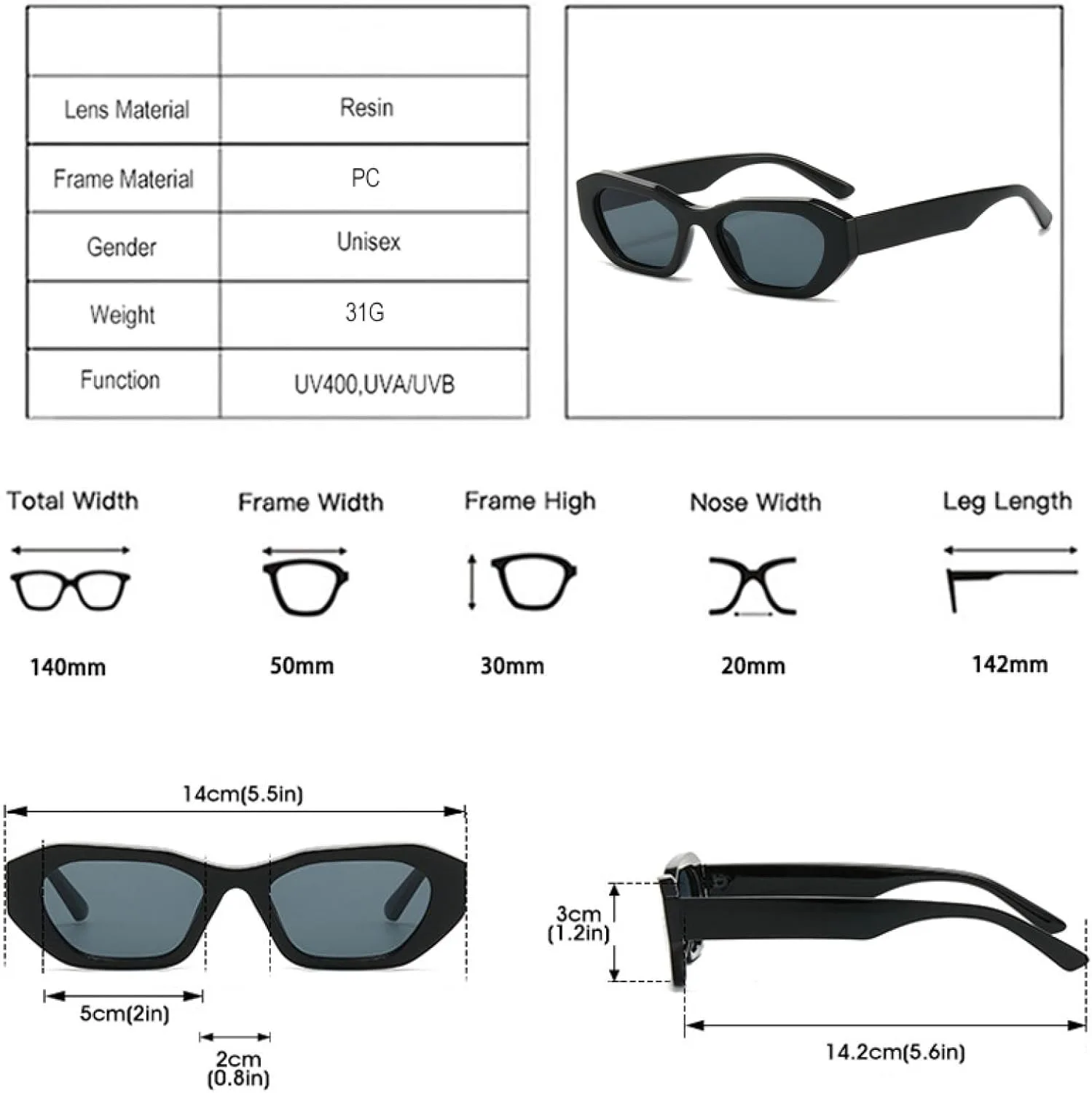 

Солнцезащитные очки «кошачий глаз» для женщин и мужчин, нестандартной формы, защита от УФ-излучения UV400, ретро-стиль, панк, градиент UATXTAU, Gray Gray