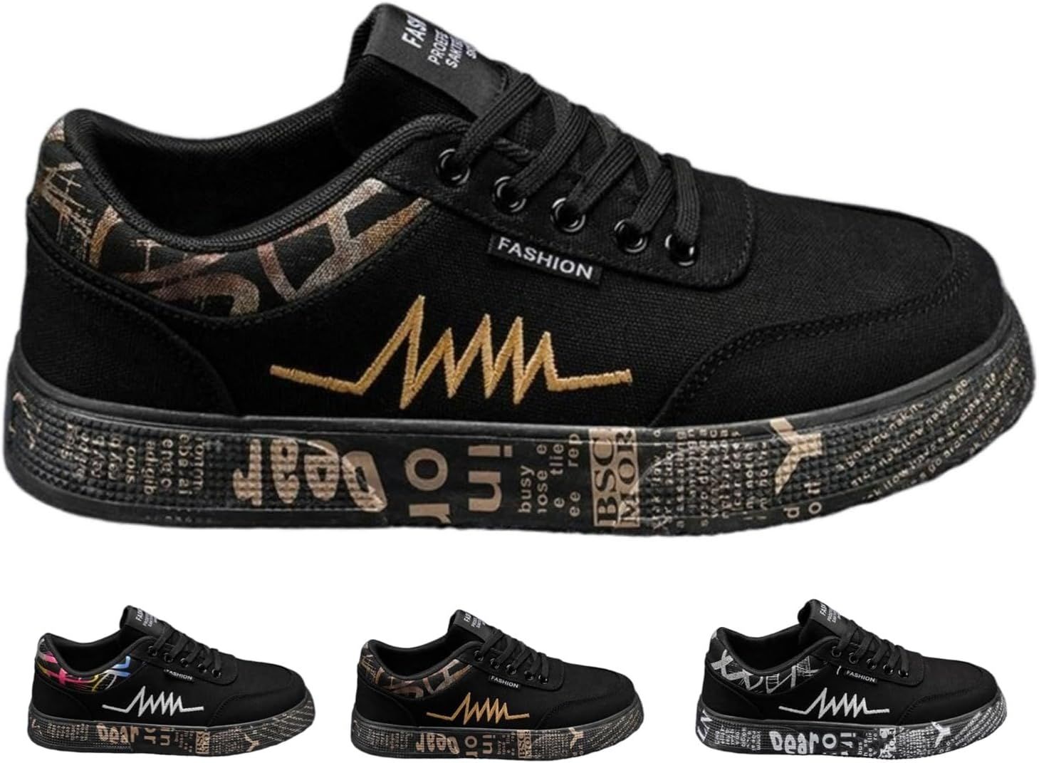 

Мужские кроссовки MACEFIL из ткани, дышащие, повседневные, легкие, модные теннисные туфли, удобные для ежедневной ходьбы, черный