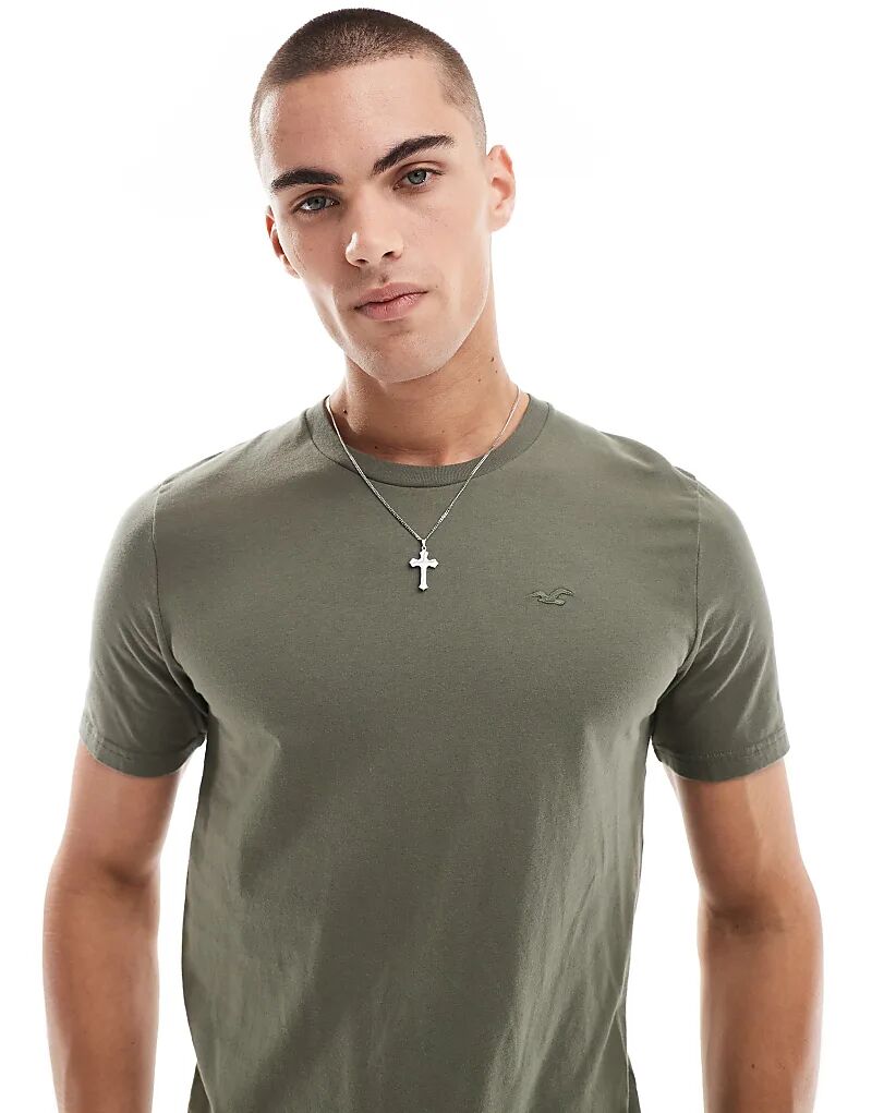 

Футболка с логотипом icon в средне-зеленом цвете Hollister