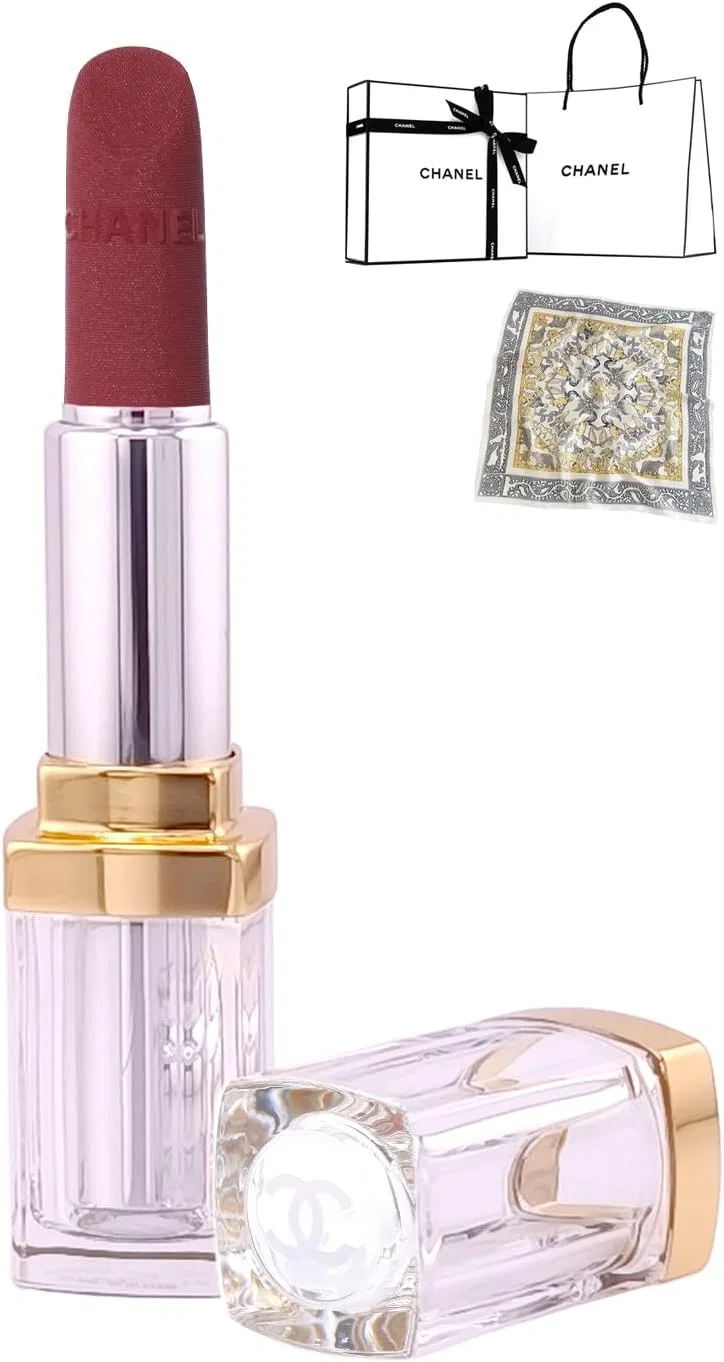 Помада Chanel Lip Tranteen Le Rouge с шарфом и сумкой, 17 Rouge Tweed De Chanel