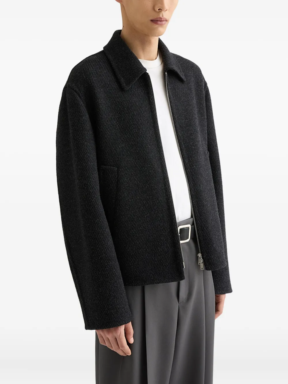 Фактурная куртка из шерсти Jil Sander, черный — фото 2
