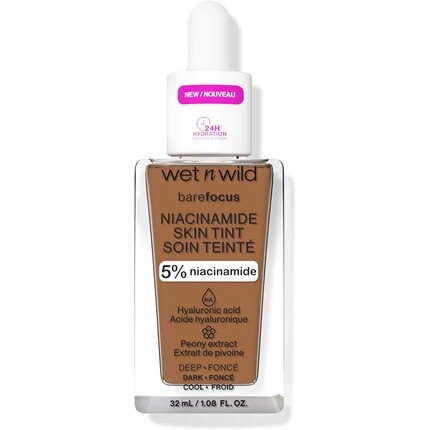 Wet 'N' Wild Легкая тональная основа Wet N Wild Bare Focus Niacinamide Skin Tint с наслаиваемой формулой, обогащенная гиалуроновой кислотой и витамином Е для сияющего взгляда — фото 3