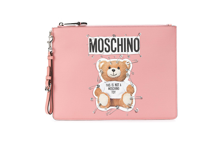 

MOSCHINO Сумка-клатч для ноутбука из полиэстера, большого размера, унисекс, розового цвета