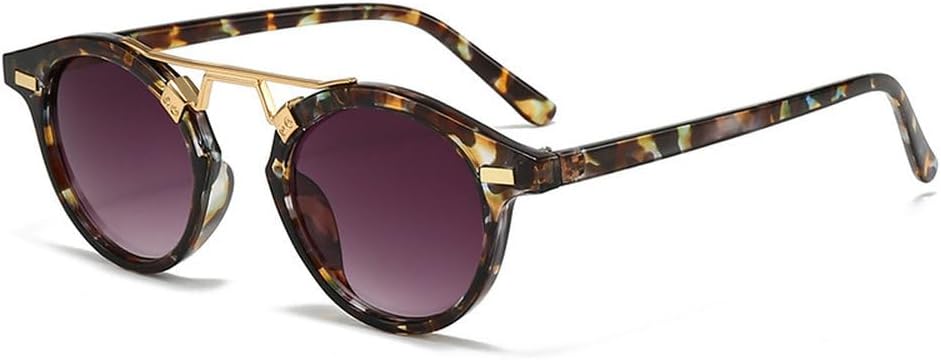 

Ретро круглые солнцезащитные очки для женщин и мужчин, модные винтажные солнцезащитные очки для активного отдыха, трендовые очки с защитой от УФ-излучения UV400 generic, Leopard Grey