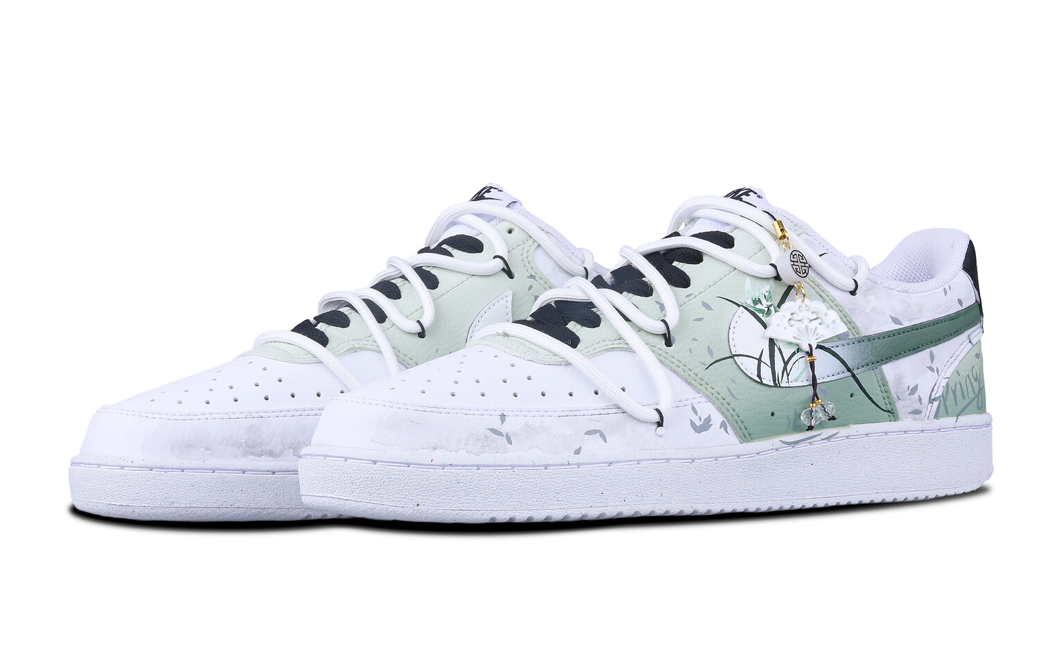 

Кроссовки Nike Court Vision 1 Skateboarding Shoes Men Low-top White/green/gray, цвет Jasper