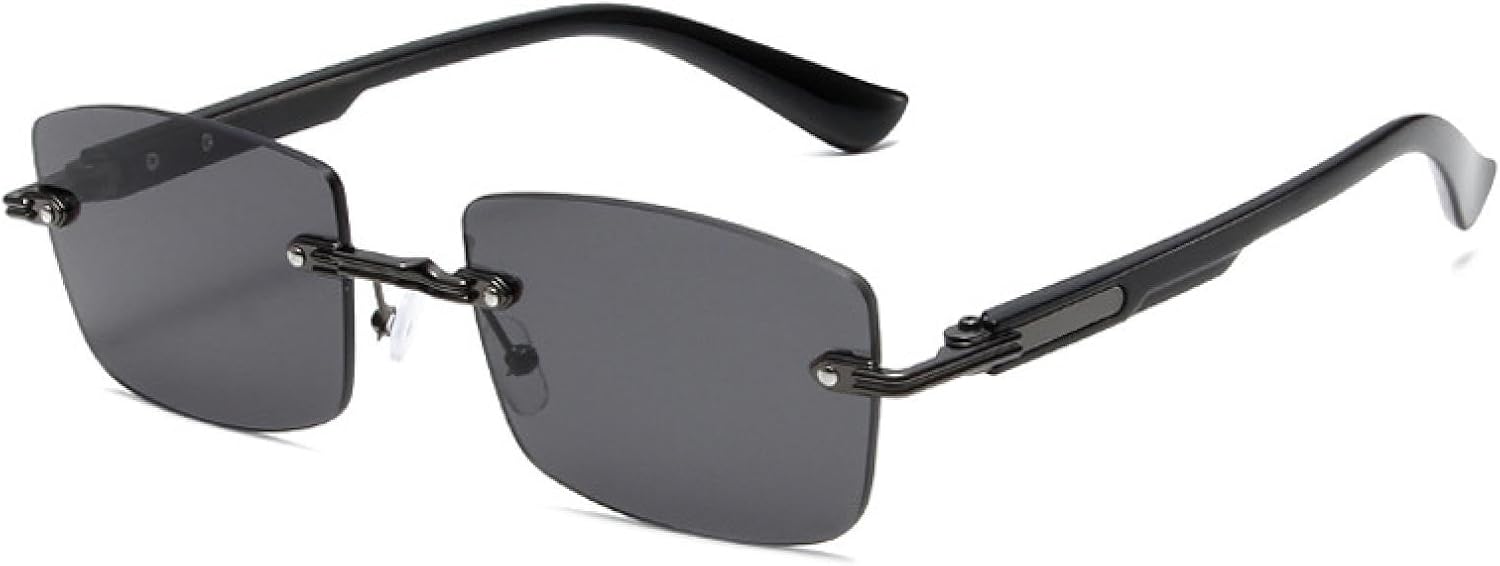 

Популярные модные женские солнцезащитные очки в винтажном стиле, без оправы, прозрачные, с градиентом, защита от ультрафиолета UV400; мужские очки в стиле панк TVTBBVV, Gun Gray