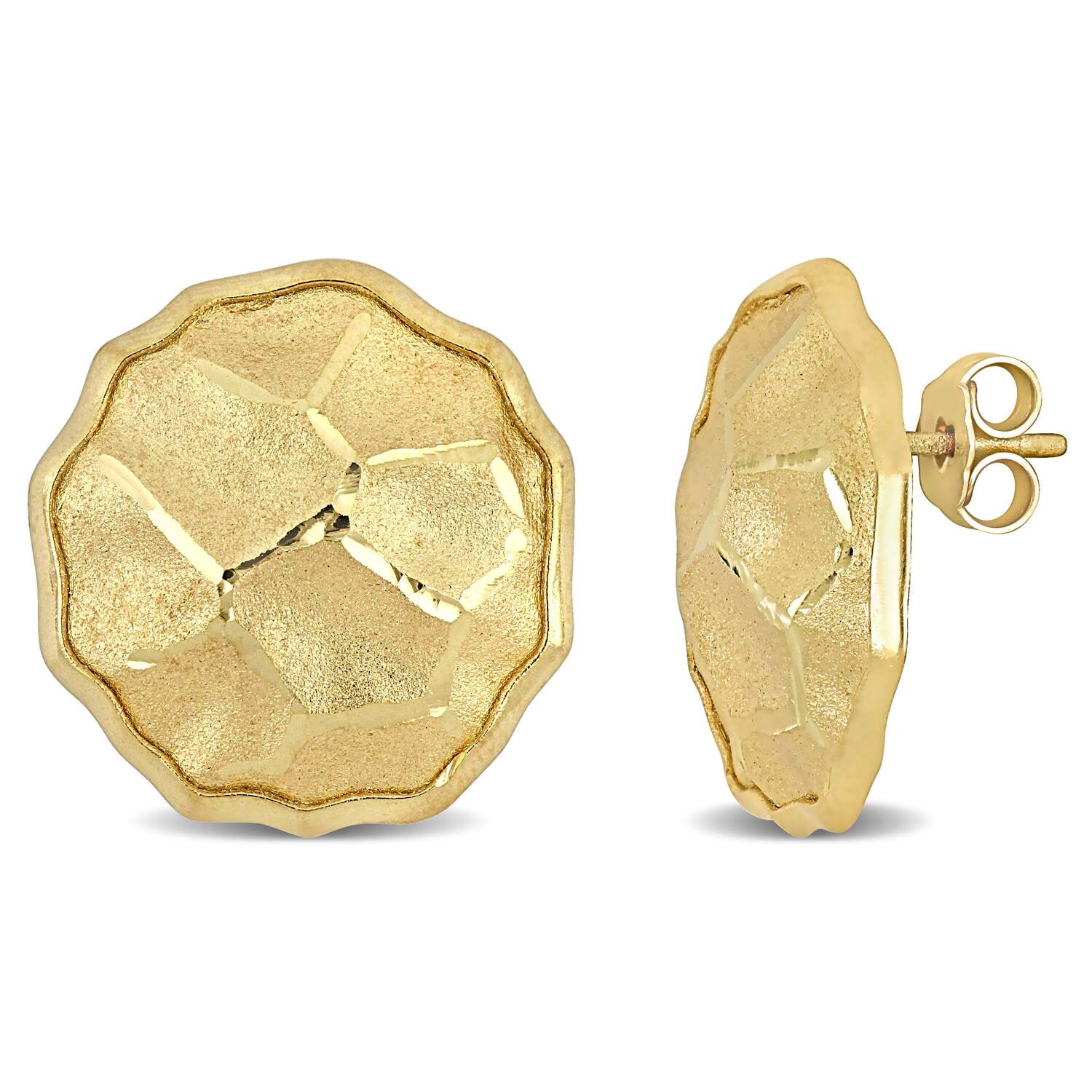 

Серьги-диски 21 мм из стерлингового серебра с желтым покрытием Mimi & Max, желтый