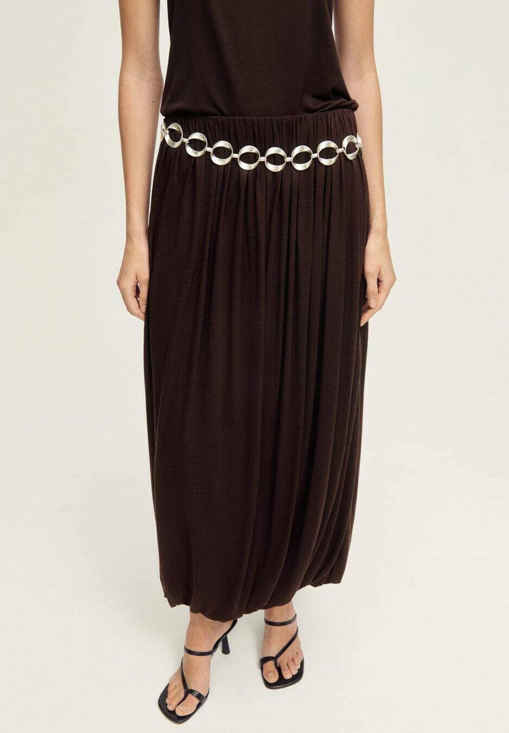 

Юбка макси CIRA - Pleated skirt Mango, коричневый
