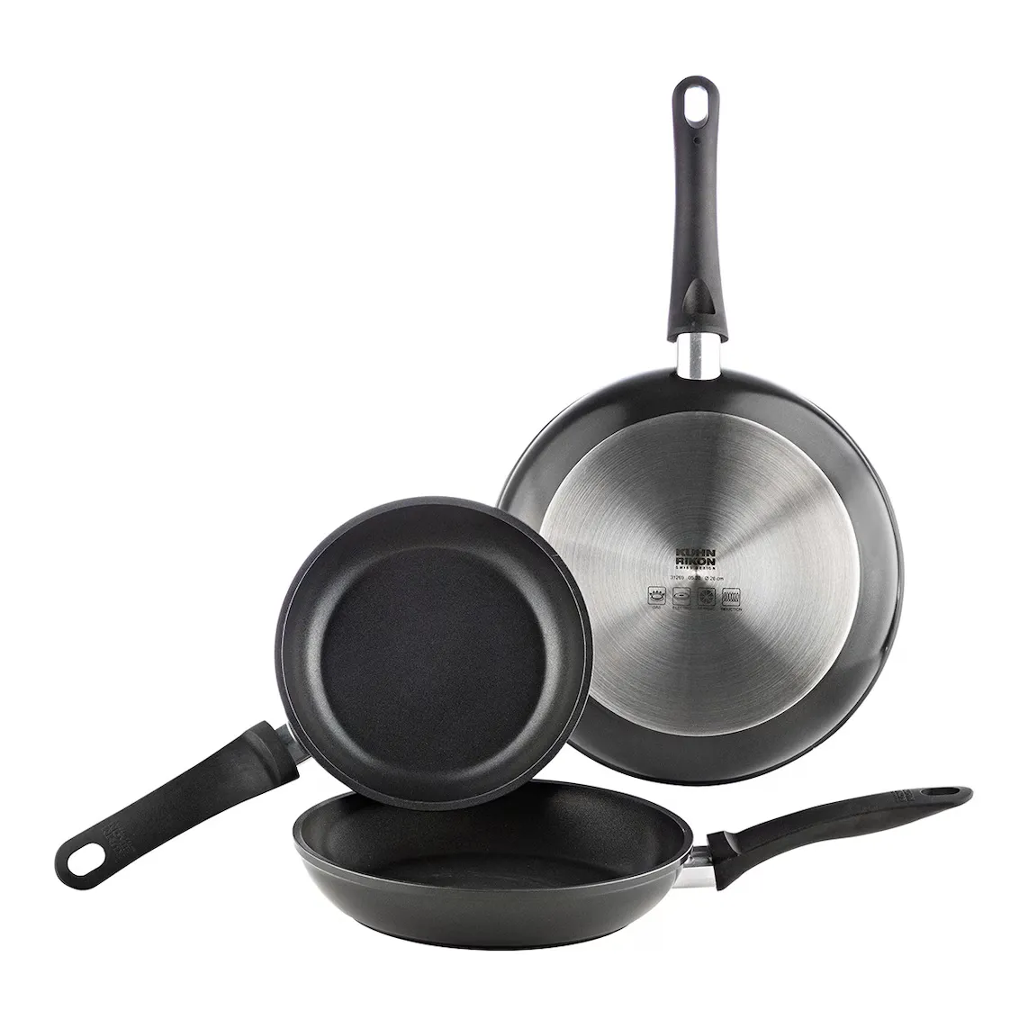 

Набор из 3 сковород Kuhn Rikon Easy Induction 18, 22, 26 см, черный