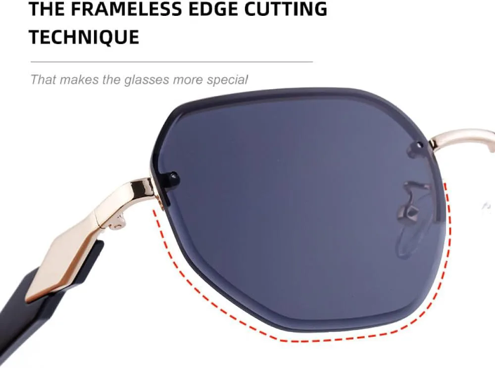 

MUTYNE Модные безрамочные солнцезащитные очки с обрезанными краями, мужские солнцезащитные очки для активного отдыха в квадратной оправе, женские элегантные очки, C4