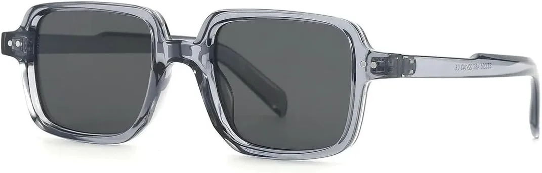 

Классические винтажные роскошные солнцезащитные очки для женщин и мужчин, большая оправа, панк-стиль, заклепки, защита от УФ-излучения UV400 VFDHN, Gray Black