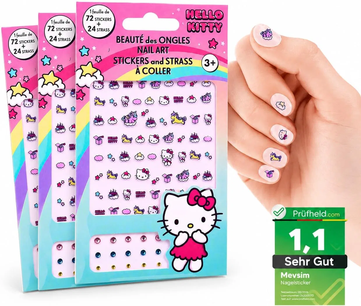 Набор детских наклеек для ногтей «Hello Kitty» Mevsim Store, Hello Kitty