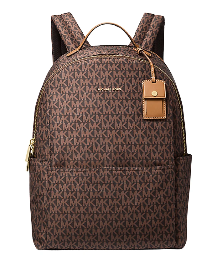 

Универсальный рюкзак из соболиной кожи с фирменным принтом. Michael Kors, коричневый