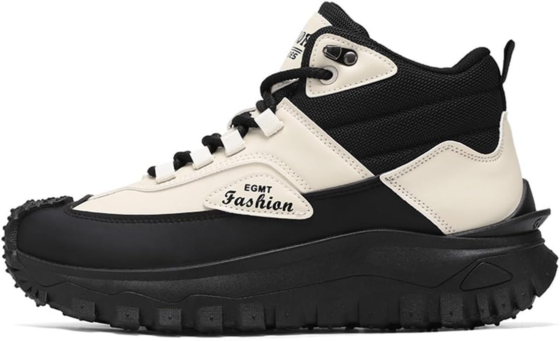 

Мужские высокие модные кроссовки, повседневные спортивные прогулочные туфли с комфортной толстой подошвой Zhoupulp, белый