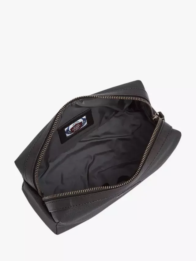 Небольшая косметичка Grantham из вощеного холста и кожи OSPREY LONDON, Black — фото 3