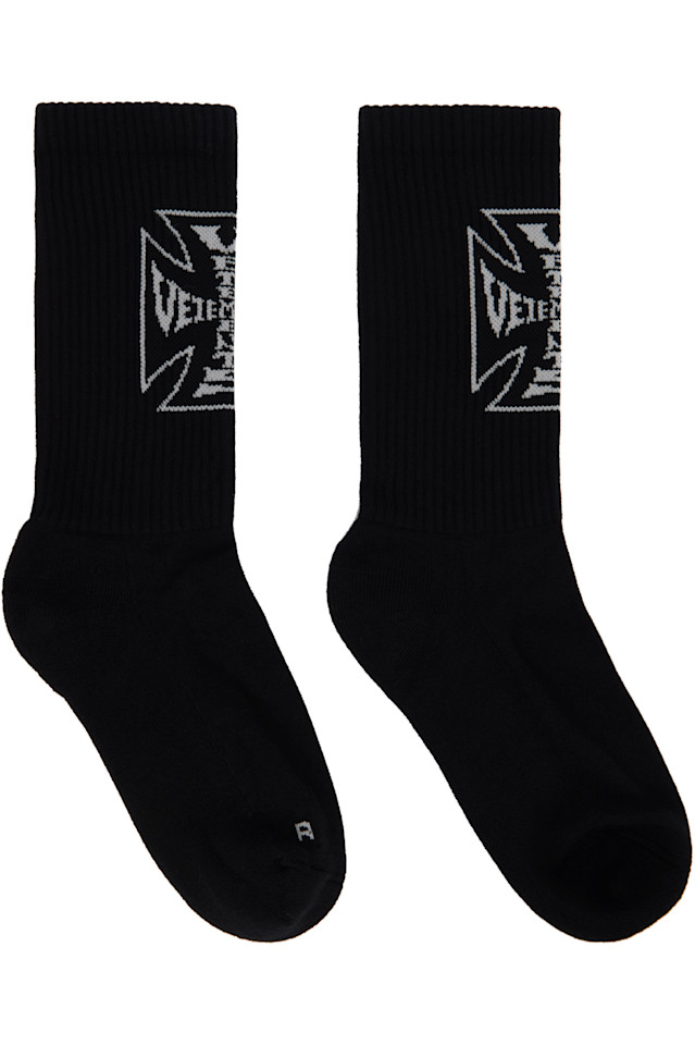 

Vetements Черные байкерские носки с логотипом в виде креста