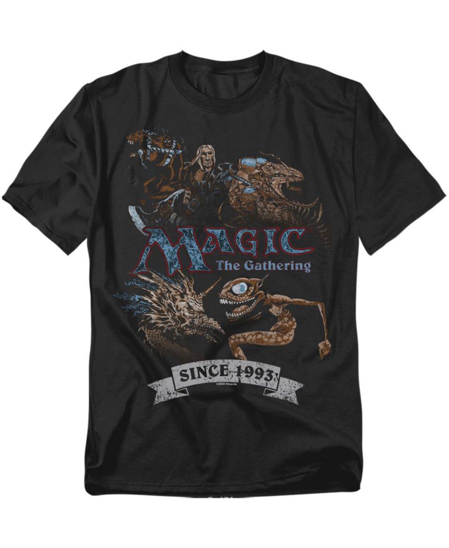 

Мужская ретро-футболка The Gathering из набора из четырех штук Magic, Black, Черный, Мужская ретро-футболка The Gathering из набора из четырех штук Magic, Black