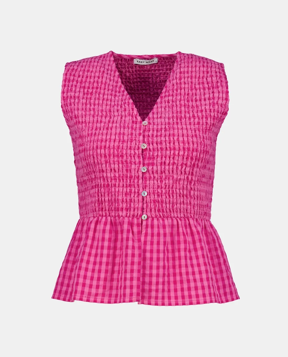 

Топ без рукавов с узором «соты» Easy Wear, цвет Fresa