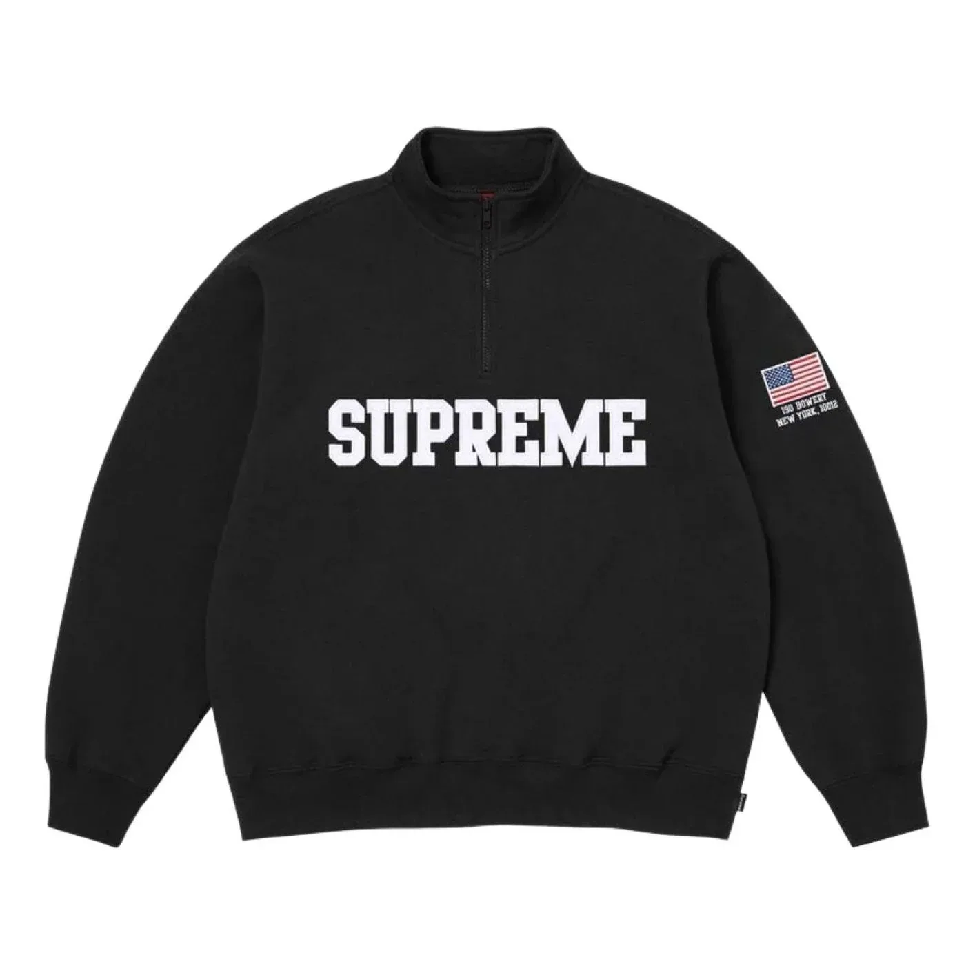 Пуловер Supreme SS26 Shop Flag Half Zip Pullover 'Black-New York'