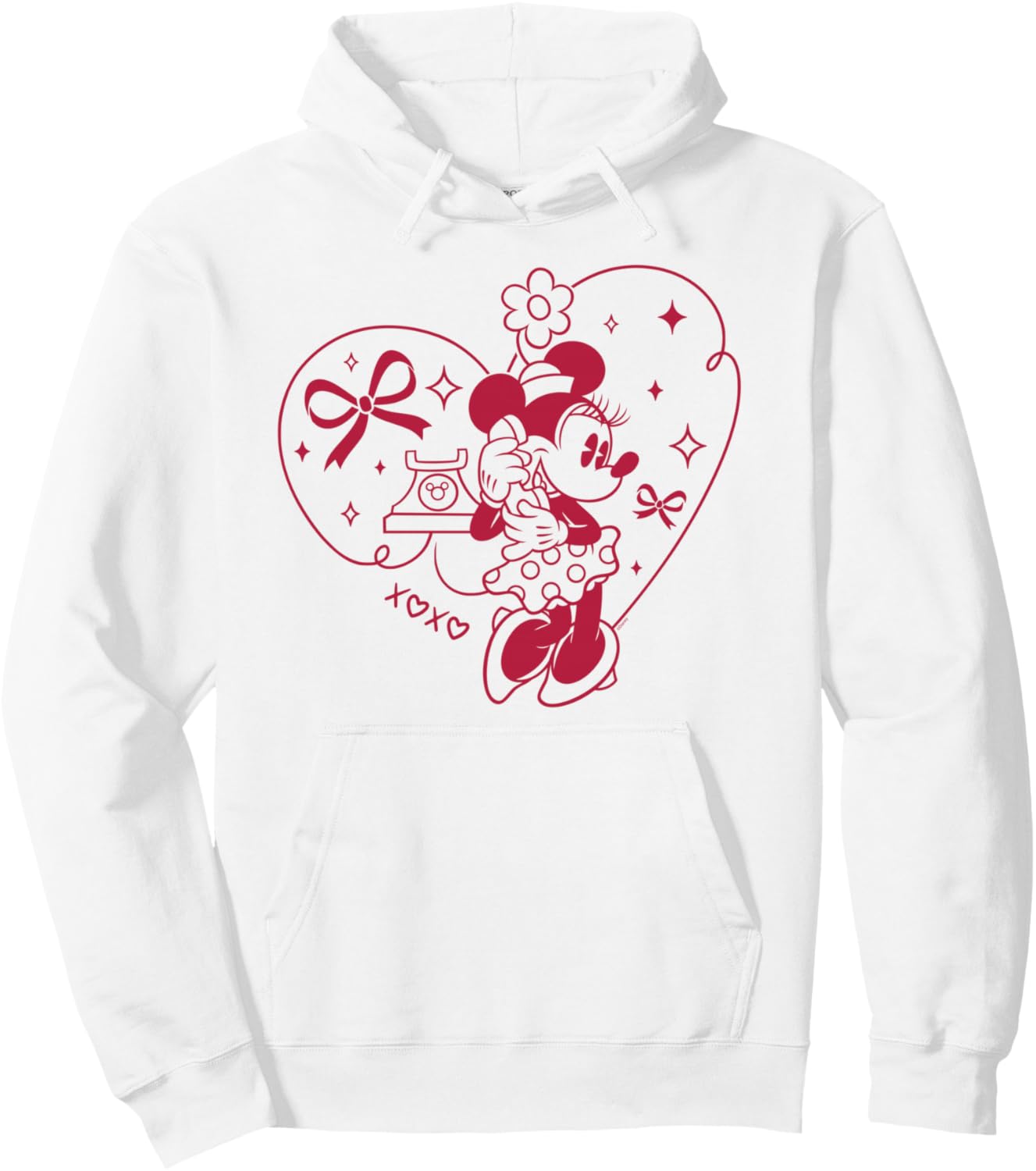 

Толстовка Disney Minnie Mouse XOXO Heart Coquette ко Дню святого Валентина, белый