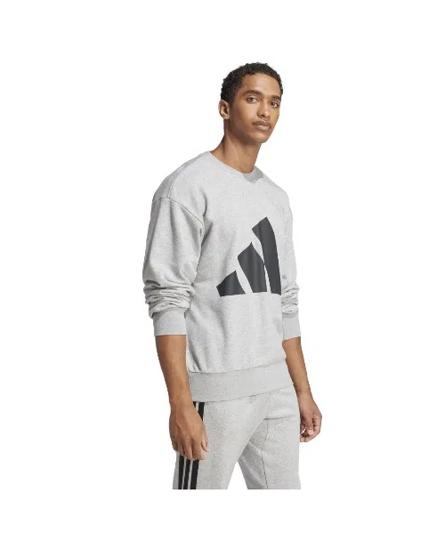Свитшот с логотипом adidas Essentials Big Logo French Terry, серо-белый — фото 3