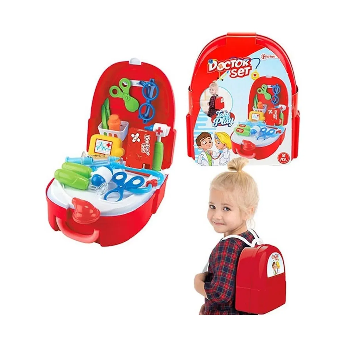 Набор доктора с аксессуарами Toi-Toys, красный — фото 3